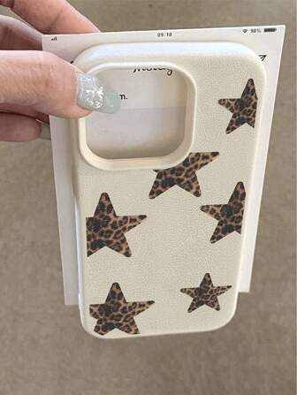 1pc Fashion Leopard & Star Pattern Waterproof, Drop-Proof, Non-Slip Soft Smartphone Case Compatible With Apple & Phones Shockproof Anti-Fall Scratch Resistant