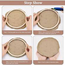 11pcs Circular Pottery Tools Wooden Concentric Geometric Pattern Track Set, Suitable For DIY Ceramic Cutting And Printing Blank Molding Clay - Apricot - View 5
