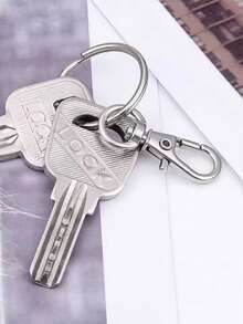 20/40/60/100个钥匙圈，带钥匙环，钥匙扣夹带环，适用于挂绳饰品DIY工艺品（10/20/30/50个金属龙虾扣 + 10/20/30/50个开口钥匙圈）（35毫米）钥匙链套装