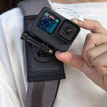 360° 旋转夹式背包胸带运动相机支架 - 耐用支架，带可调节肩垫，适用于 GoPro Hero 13 Black、Hero 12/11/9/8/7、Insta360 X3、SJCAM 等 - 快速释放、防滑设计，是户外探险和旅行的理想选择 - 彩色 - 查看 9