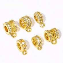 2 stuks 18K verguld messing metalen inleg zirkonia scharnierende hanger enhancer borgsluitingen DIY sieraden maken accessoires