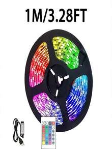 RGB LED Strip Lights, TV Backlight With 24-Key Remote And Wireless Control, Suitable For Gaming, Bedroom, Party, Kitchen, Living Room, Holiday, Christmas, Ceiling, Wall, Indoor And Outdoor Decor, Party Supplies, Home Decor, Christmas Gift, Graduation Gift, Birthday Gift, Halloween Decor, Party Mood Lighting - Multicolor - View 18