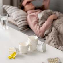 Paquete de 1000 vasos de papel de 1 oz para soufflé, vasos desechables para medicinas, vasos de papel pequeños de 1 oz para degustar pastillas, postres y condimentos. - Blanco - Ver 7