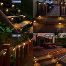 4/8/12/16/24/32 Pieces Outdoor Step Lights Outdoor Wall Lights, Solar Lights Rechargeable No Need To Charge For Lighting, Suitable For House Fence, Lawn Steps Lighting
