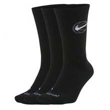Nike 男女U NK CREW EVERYDAY BBALL 3PR襪子長襪優惠裝DA2123-010 - 黑色 - 查看 1