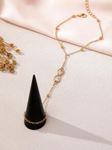 1 buc Inel de deget cu conector în formă de 8, la modă și simplu, pentru femei, accesorii zilnice, mărimea ca standard principal, nu cantitatea de boabe