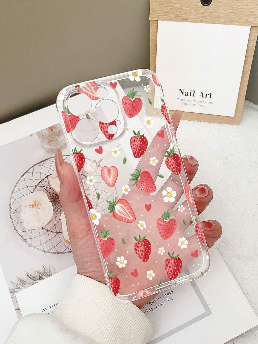 1 chiếc ốp lưng điện thoại TPU trong suốt chống sốc họa tiết hoa và dâu tây nhiều màu sắc, tương thích với iPhone 15/15Pro/15Plus/15ProMax/16/16Pro/16Plus/16ProMax, Galaxy S23 Ultra/A14/A24, Redmi Note12Pro, Pixel 8/8Pro. Chống nước, chống rơi vỡ và chống trầy xước. Phiên bản quốc tế, không phải phiên bản nội địa. - Nhiều màu - Xem 1