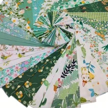 40 piezas de tiras de rollo de gelatina con estampado floral verde, tiras de rollo de gelatina de poliéster suave de color verde para hacer regalos de Navidad, celebraciones festivas, costura de patchwork DIY, muñecas, artículos decorativos, bolsas y decoración del hogar