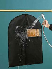 5pcs/ 1pc Clothes Dust Cover, Modern Drop Cloth Sheet For Household Half-Transparent Dustproof Cover For Clothes, Thicken Zippered Suit Cover, Waterproof Garment Cover Wedding Dress Protective Cover - Black - View 7