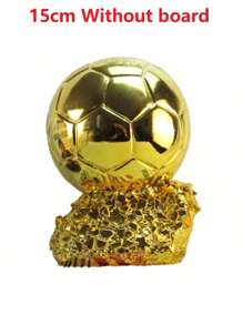 1 pièce Trophée de football doré en résine - Conception réaliste de ballon de soccer avec couture détaillée, idéal pour la décoration thématique des sports, utilisation intérieure/extérieure, parfait pour Noël, Thanksgiving, la fête des pères, la remise des diplômes et la fête nationale des grands-parents, décoration intérieure et extérieure | Décoration thème football | Conception de couture détaillée, décoration football