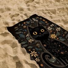 [Khăn tắm biển mềm mại, nhanh khô] Khăn tắm biển mềm mại, siêu thấm hút và nhanh khô - Thiết kế hình mèo đen và lá vàng đáng yêu, hoàn hảo cho bơi lội, tắm rửa, cắm trại Đồ dùng du lịch thiết yếu Phụ kiện du lịch Đồ dùng du lịch thiết yếu - Nhiều màu - Xem 7