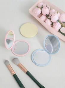 Set de 3 espejos compactos y plegables, con tapa de doble cara tipo plegable, espejo de maquillaje redondo DIY, adecuado para dormitorios escolares, suministros de regreso a la escuela, decoración escolar, sorpresas escolares, decoración de dormitorios