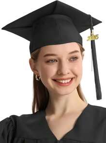 2pcs/1pc Graduation Cap With 2025 Tassel, Black Graduation Cap, Tassel For Graduation Cap 2025, Graduation Cap Topper For Bachelor Master Unisex Matte Adult Grad Cap Graduation Cap Decorations