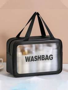 4 件套旅行收纳袋、化妆包、防水洗漱包、化妆刷收纳袋 返校 - 黑色 - 查看 10