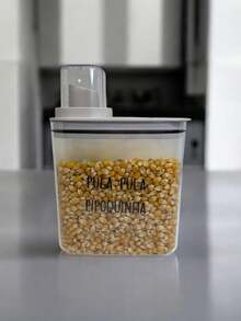 Airtight Acrylic Popcorn Dispenser Container 1.5L - Màu be - Xem 3