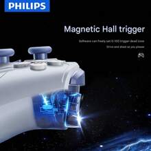 PHILIPS DLK5080 Wireless Game Controller, Dual Hall Joysticks + Hall Triggers, Multi-Platform Compatibility, Plug And Play, Turbo Burst, No Delay, E-Sports Level Precision Control