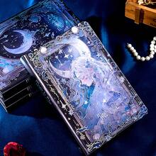 1 件,128 张/256 页,星月女孩魔法精装,复古欧洲魔法书,封面压花笔记本,彩色内页,带 3D 卡片的手册,旅行日记,创意写作,完美的礼物 - A5 - 查看 3