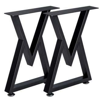 Table Legs Set Of 2, 40cm V Shape Height Metal Coffee Table Legs, Heavy Duty Industrial DIY Furniture Legs, Black Breakfast Bar Leg Desk Legs With Screws And Floor Protectors