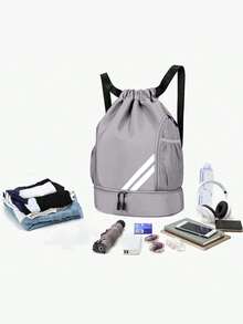 防水户外旅行背包，带鞋隔层的健身旅行背包，篮球包，登山背包 - 彩色 - 查看 3