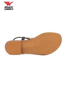 JOMIX Sandali estivi da donna, scarpe aperte da donna, sandali gioiello donna, ciabatte mare donna, sandali con tacco basso, design con pietre preziose, lucidi, con chiusura regolabile, eleganti scarpe da donna per l'estate