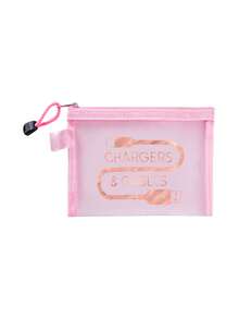 玫瑰金网格化妆包带数据线图案，红色气垫收纳便携式收纳包，化妆包，护肤包，旅行必需品，宿舍用品，婚礼新娘礼物，母亲礼物，生日礼物，送给朋友和老师的礼物，浴室收纳，珠宝收纳，唇油和化妆品收纳包 - 彩色 - 查看 12