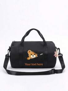 Personalized Dance Bag, Customizable With Your Name. Ideal For Dance, Sports, Latin Dance And Various Occasions. Large Capacity Design Allows It To Be Used As Both A Shoulder Bag And A Travel Bag, Practical And Convenient For Daily Use. Also Makes A Great Gift For Friends And Family. - Black Pink Letter Pendant - View 16