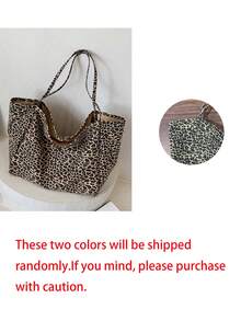 Big Stylish Leopard Print Tote Bag,Large Capacity Shoulder Bag,Perfect Underarm Bag For Commuting,School Bag,Large Capacity,Portable,For Teen Girls Women College Students,White-Collar Workers,Perfect For Work,Back To School,Middle School,High School,College,Vacation, New Arrival Tote Bags For Woman, New Fall Winter Tiger Print Bag For Women, New Fall Winter Cheetah Print Purse For Women