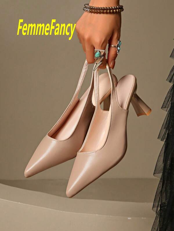 Sandales à talons aiguilles haute mode et élégantes avec bride à la cheville, couleur abricot, pour le printemps et l'été, pour les soirées et sexy