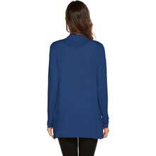 Newchoice Womens Casual Lightweight Long Sleeve Cardigan Soft Drape Open Front Fall Dusters (S-3XL) - Biru - View 6