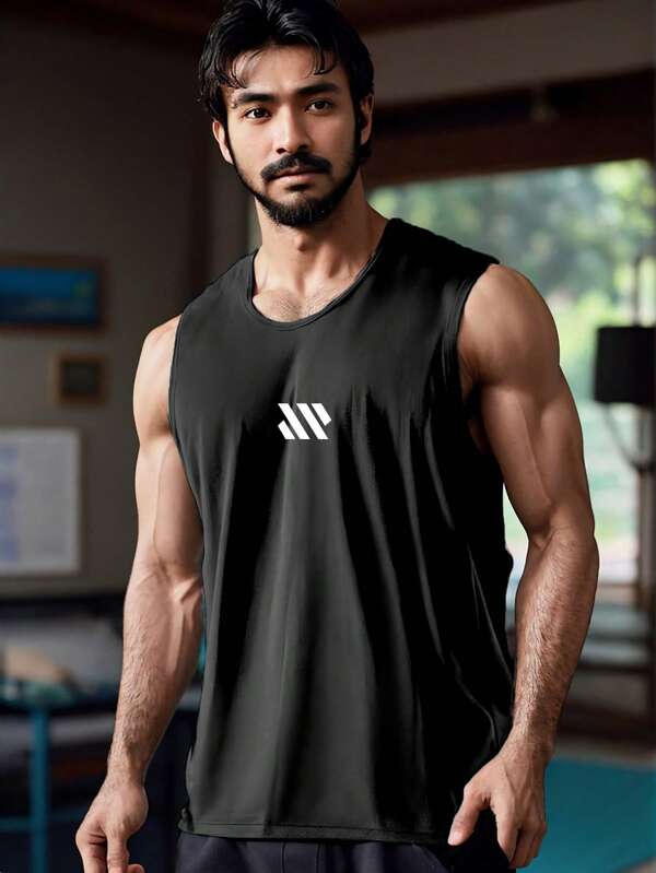 Men's Summer Outdoor Fitness Quick-Drying Breathable Sports Tank Top, Suitable For Outdoor Activities, Running, Gym, Casual Exercise