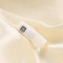 6mm White/Black Ceramic Rings Plus Cubic Zirconia For Women Comfort Fit Engagement Wedding Band Size 5-122025 - White - View 7