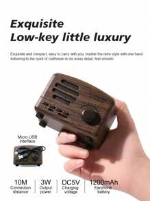 Retro Bluetooth Speaker, Nostalgic Mini Bluetooth Audio Player, Micro USB Rechargeable Cute Portable Outdoor Speaker