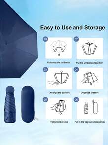Small Folding Umbrella, Mini Pocket Waterproof Portable Travel Umbrella, Sunshade Umbrella Women Sunscreen UV Sunscreen Umbrella 2 In 1 Mini Six Fold Ultra Light Compact Portable, Mini Travel Umbrella, Compact Portable Sunny And Rainy Dual Purpose Umbrella, Wind Shade, 99% UV Protected, Suitable For Both Men And Women, Durable Structure, Sunscreen And Rainproof