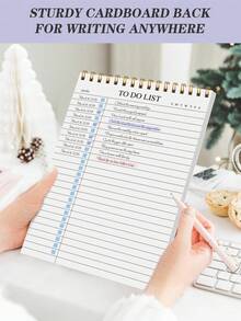 BUBU 1 quyển sổ tay ghi chép danh sách việc cần làm - Kế hoạch hàng ngày, cải thiện năng suất và đạt được mục tiêu, kèm giấy xé không ghi ngày tháng - Ghi nhớ danh sách việc cần làm, thích hợp cho văn phòng, sử dụng tại nhà, đồ dùng học tập, mùa tựu trường - Màu xanh lam - Xem 4