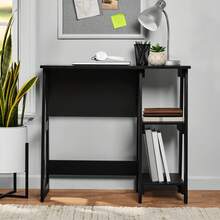 Quick Assembly Desk, White Finish - True Black Oak - 查看 2