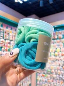 50 piezas/Botella Lazos para el cabello tipo scrunchie de color caramelo para mujer, lazos de cabello básicos para coleta, accesorios para el cabello, accesorios de gimnasio, lazos para el cabello, accesorios para el cabello