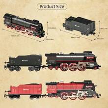 Luksusowy zestaw pociągów elektrycznych dla dzieci ze światłami i dźwiękami – zabytkowy parowóz i długie tory, edukacyjna zabawka na prezent dla chłopców