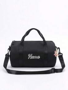 Personalized Dance Bag, Customizable With Your Name. Ideal For Dance, Sports, Latin Dance And Various Occasions. Large Capacity Design Allows It To Be Used As Both A Shoulder Bag And A Travel Bag, Practical And Convenient For Daily Use. Also Makes A Great Gift For Friends And Family. - Black Pink Letter Pendant - View 24