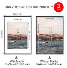 Framvio 3pcs 30x40 40x60cm 50x70cm Poster Frames Black Picture Frame Aluminum For Photo 40x50 A4 Thin Metal Frames With Plexiglass Mat Wall Mount Table Home Wall Decor Christmas Valentine's Day Gift