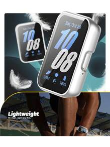 Uhrengehäuse + Bildschirmschutzfolie kompatibel mit Samsung Galaxy Fit 3 für Herren und Damen, stoßfeste, kratzfeste Hartkunststoffhülle kompatibel mit HD gehärtetem Glasbildschirmschutz, Schutz des Handgelenkrückens vor Beschädigungen