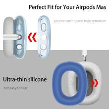 Funda de silicona para auriculares Max, cubierta suave de TPU transparente para los cascos/almohadillas de oreja/cubierta de la diadema, accesorios transparentes compatibles con Apple Max (2024/2020)(USB-C/Lightning)