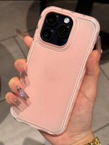 时尚可爱果冻光面全保护手机壳适用于 17ProMax 17Pro 17Air 17 16 15 14 13 12 Pro Max 纯色防震软背壳 - 粉色 - 查看 4