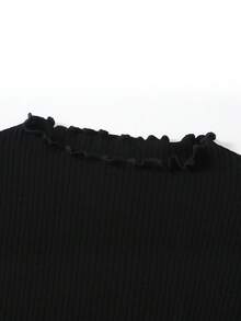 Vestido corto de manga corta de tul para niñas, verano - Negro - Ver 7