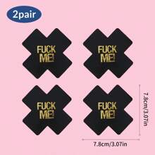 Letter Printed Heart Nipple Cover, Invisible Anti-Bulge Self-Adhesive Sticker, Ladies' Lingerie And Panties Accessories, For Rave