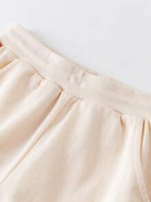 mini bala Bộ quần short và áo phông cho trẻ mới biết đi – Vải kháng khuẩn khô nhanh – Trang phục mùa hè dành cho cả nam và nữ - tông màu vàng trắng - Xem 8