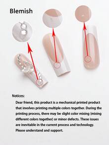 24片棺材形美甲贴纸，法式、花卉、蝴蝶装饰，镶钻闪粉设计，包含1瓶美甲胶水和1个指甲锉，美甲用品 - 彩色 - 查看 7