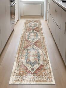 1 pieza Alfombra de área de estilo bohemio gris de terciopelo con cristales, 850g/m², rectangular, antideslizante lavable, decoración del hogar, apta para sala de estar, cocina, comedor, oficina, para todas las estaciones - Gris - Ver 1