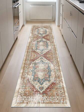 1 Pc Purple Bohemian Style Crystal Velvet Rug, 850g/M², Rectangular, Anti-Slip Washable, Home Decor Carpet For Living Room, Kitchen, Dining Room, Office, Suitable For All Seasons