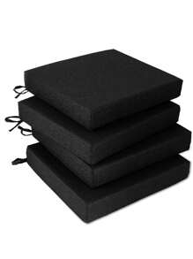 Outdoor Chair Cushions For Patio Furniture - Square Corner Patio Cushions For Outdoor Furniture 4 Packs - Waterproof Indoor Chair Cushions For Dinning Chairs, 18.5" X 16" X 3" Office Chair Seat Cushion