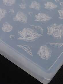 1件装 3D玫瑰花美甲雕刻模具 立体花瓣美甲图案设计 美甲装饰 DIY美甲脱模工具 美甲用品 - 無色 - 查看 3